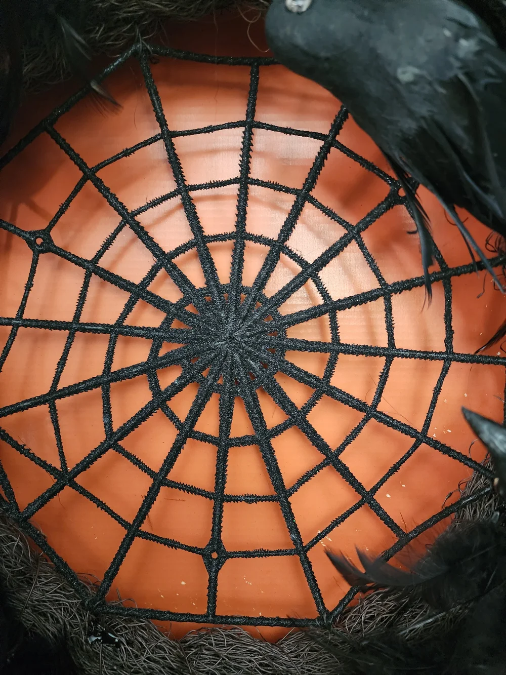 Black Feather Crow Halloween Wreath - Home Wall Decor